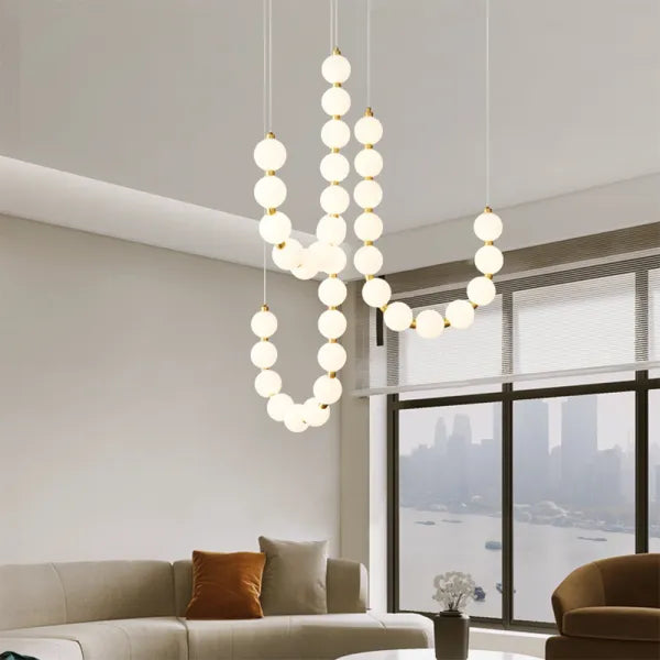 LustreNova Brass Necklace Chandelier For Elegant Spaces - OpalDwell