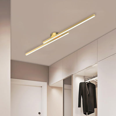 LumenVale Minimalist Aluminum LED Semi Flush Ceiling Light For Living Rooms OpalDwell