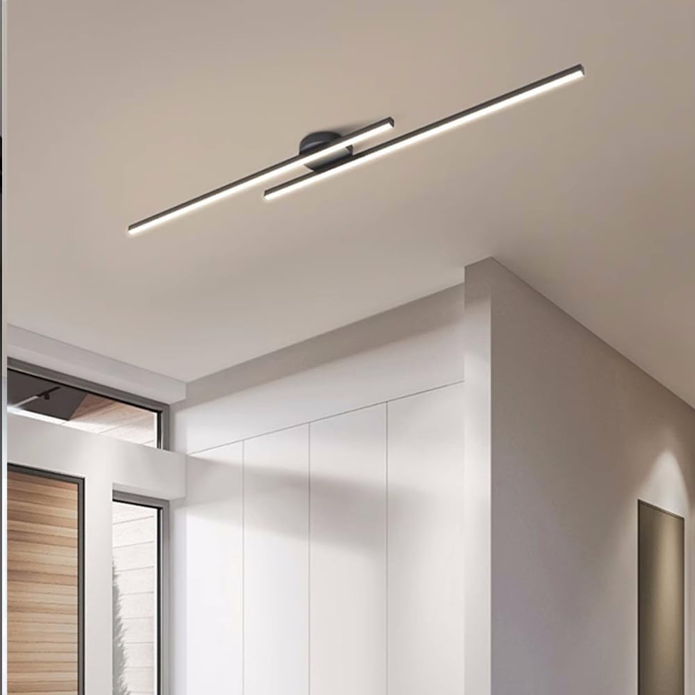 LumenVale Minimalist Aluminum LED Semi Flush Ceiling Light For Living Rooms OpalDwell