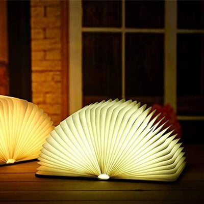 LyraLeaf Open Book LED Lamp For Nightstand Rechargeable Cozy Reading Light - OpalDwell