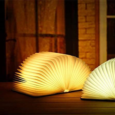 LyraLeaf Open Book LED Lamp For Nightstand Rechargeable Cozy Reading Light - OpalDwell