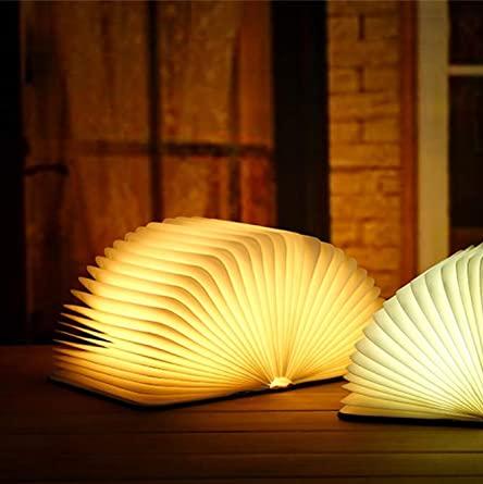 LyraLeaf Open Book LED Lamp For Nightstand Rechargeable Cozy Reading Light - OpalDwell
