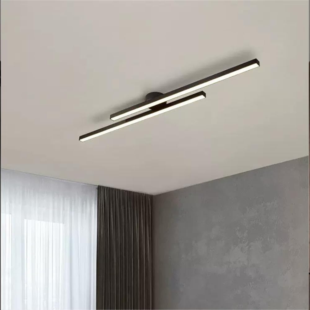 LumenVale Minimalist Aluminum LED Semi Flush Ceiling Light For Living Rooms OpalDwell