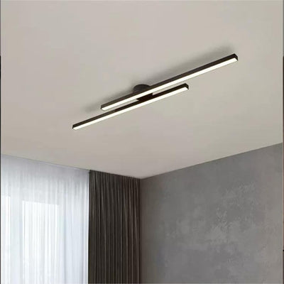 LumenVale Minimalist Aluminum LED Semi Flush Ceiling Light For Living Rooms OpalDwell