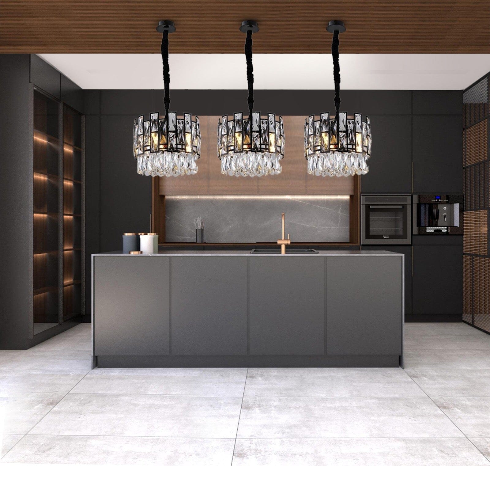 Celestia Crystal Pendant Light in Stainless Steel and LED - OpalDwell