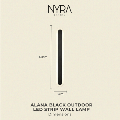 Ravelle Black Outdoor LED Wall Strip Light - OpalDwell