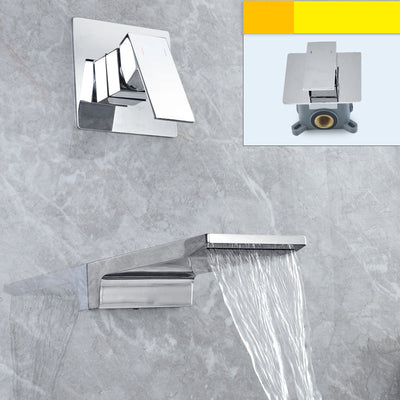 Cascade | Wall-Mounted Single-Handle Waterfall Bathroom Faucet | OpalDwell OpalDwell
