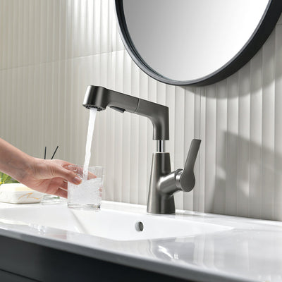 Tavero | Single-Hole Swivel Pull-Out Faucet | OpalDwell OpalDwell