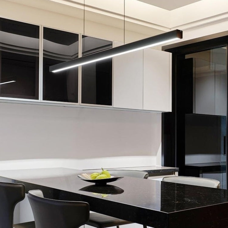 Aureon Linear LED Chandelier For Dining And Office In Black Or Brown - OpalDwell