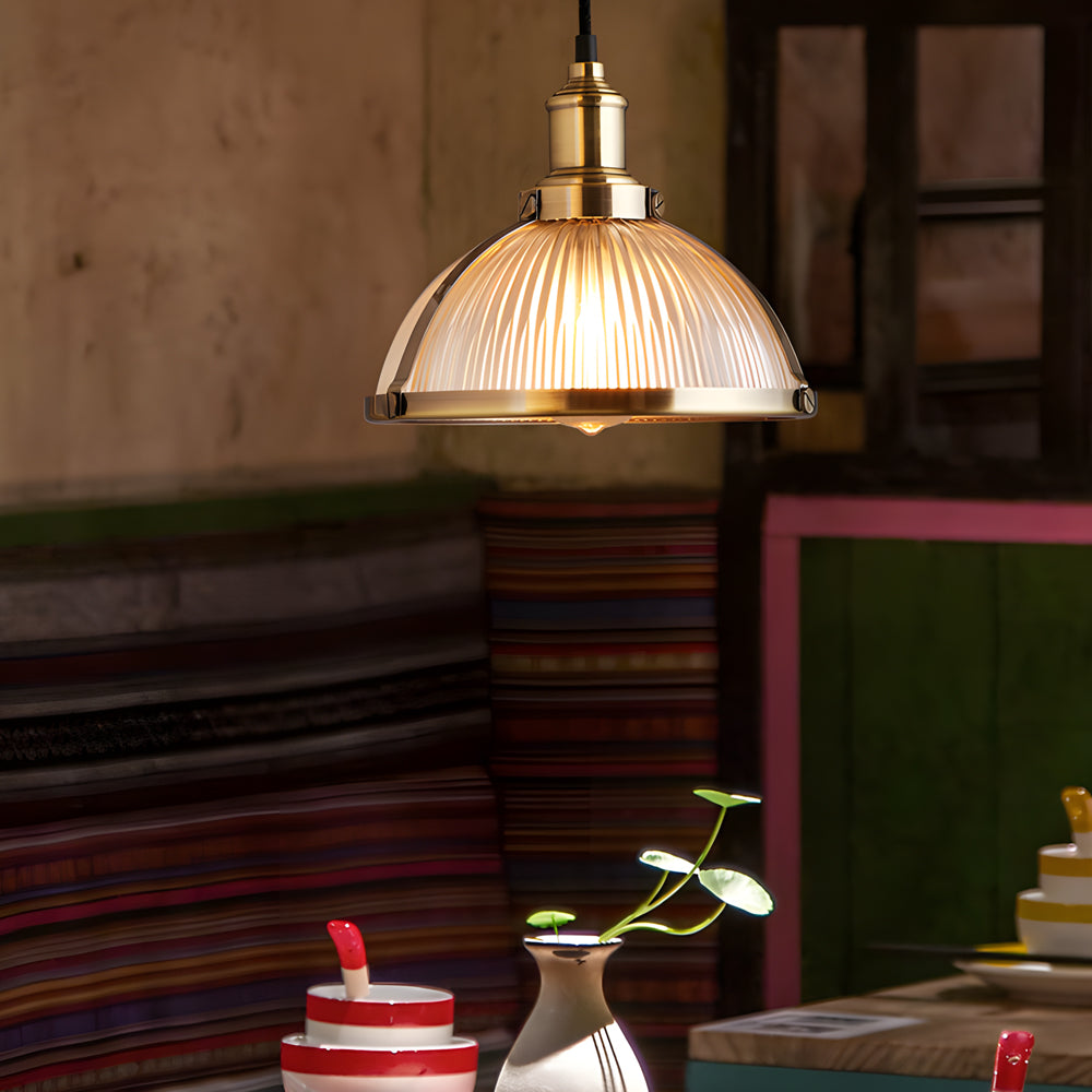 AuraLuxe Vintage Striped Chandelier For Elegant Dining - OpalDwell