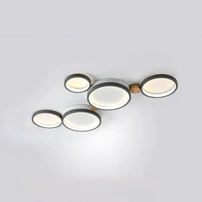 NovaLumen Ceiling Lamp in White and Gray Metal Finish - OpalDwell
