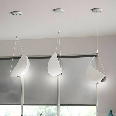 NovaLume Linear Pendant Light in White Matte Metal - OpalDwell
