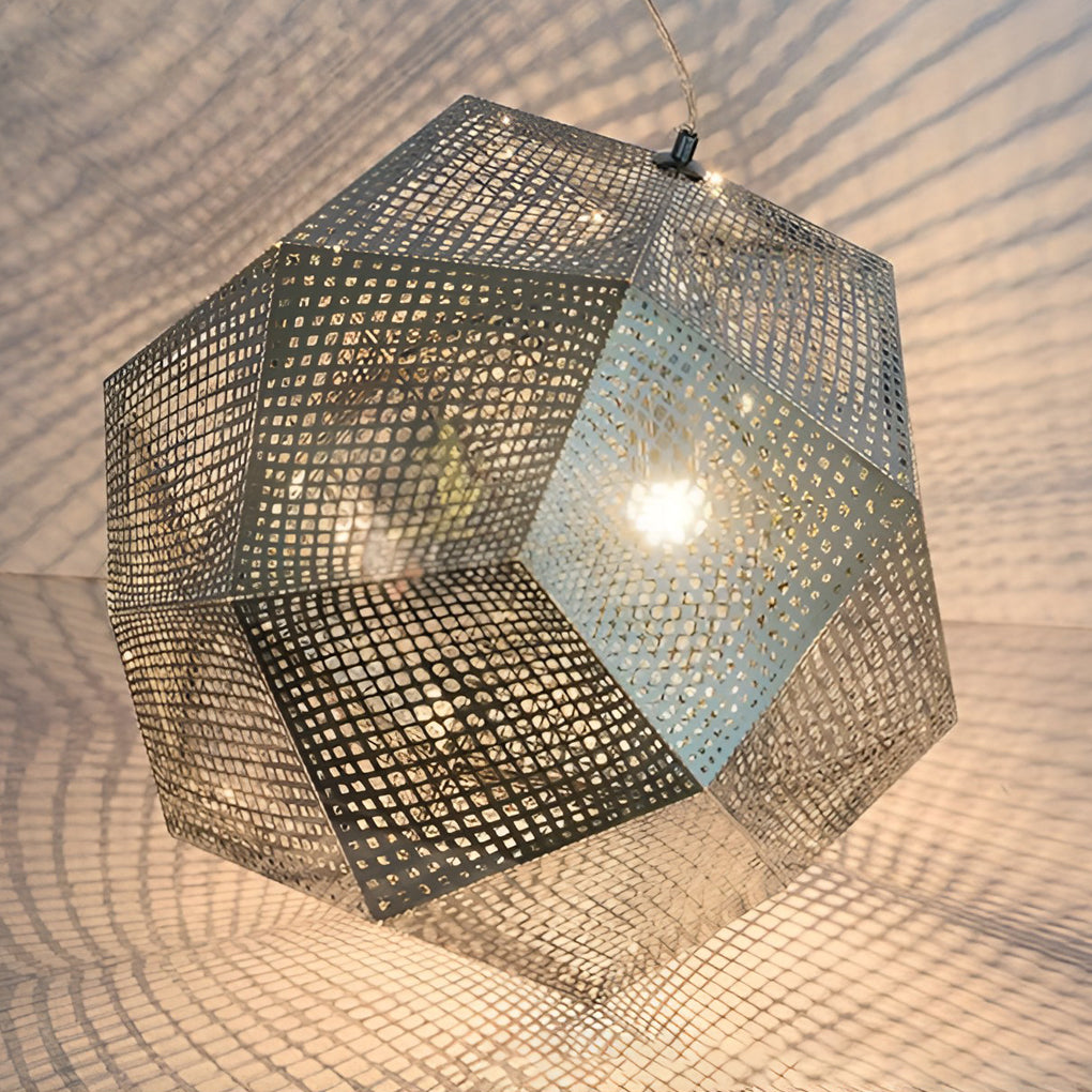 Lumenara Geometric Round Pendant Lamp in Electrolytic Metal - OpalDwell