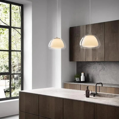 Luminex | Double Glass Dome Pendant Light With Soft Glow - OpalDwell