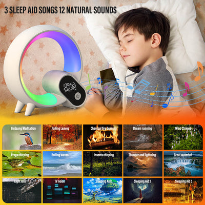 NovaLuxe 3-In-1 Bluetooth Speaker Alarm Clock Lamp With Ambient Lighting - OpalDwell