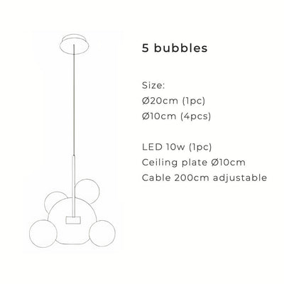 Nordic Snowball Glass Chandelier With Matte Or Clear Orbs - OpalDwell