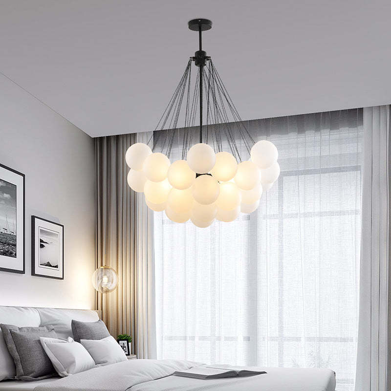 Lumisora Glass and Metal Pendant Light for Living Room - OpalDwell