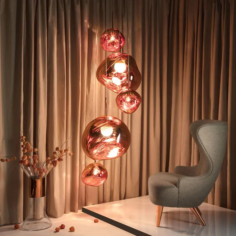 AstraLuma Lava Pendant Lights Four Color Glass Finish - OpalDwell