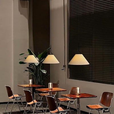 Caelara Soft Pleated Ceiling Pendant Light In Cream - OpalDwell