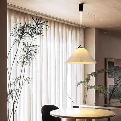 Caelara Soft Pleated Ceiling Pendant Light In Cream - OpalDwell