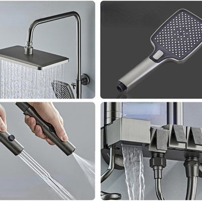 Navaro Ash-Plated Thermostatic Shower Set With Digital Display And Pressurized Faucet | OpalDwell OpalDwell