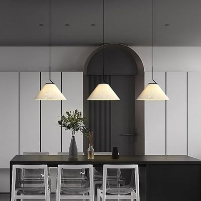 Caelara Soft Pleated Ceiling Pendant Light In Cream - OpalDwell