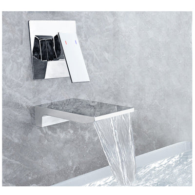 Cascade | Wall-Mounted Single-Handle Waterfall Bathroom Faucet | OpalDwell OpalDwell