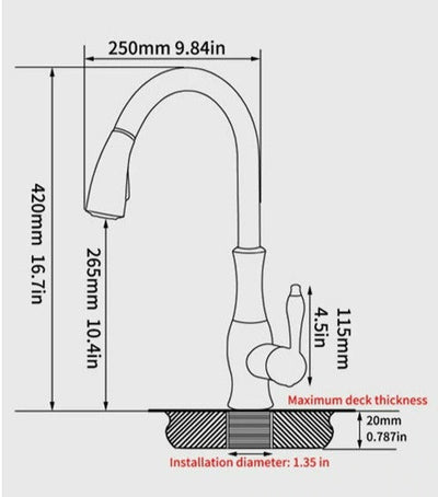 Vellaro Pull Out Kitchen Faucet By OpalDwell Stainless OpalDwell