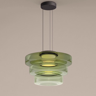 Asteron Glass Pendant Light in Bauhaus Style Ceiling Lamp OpalDwell