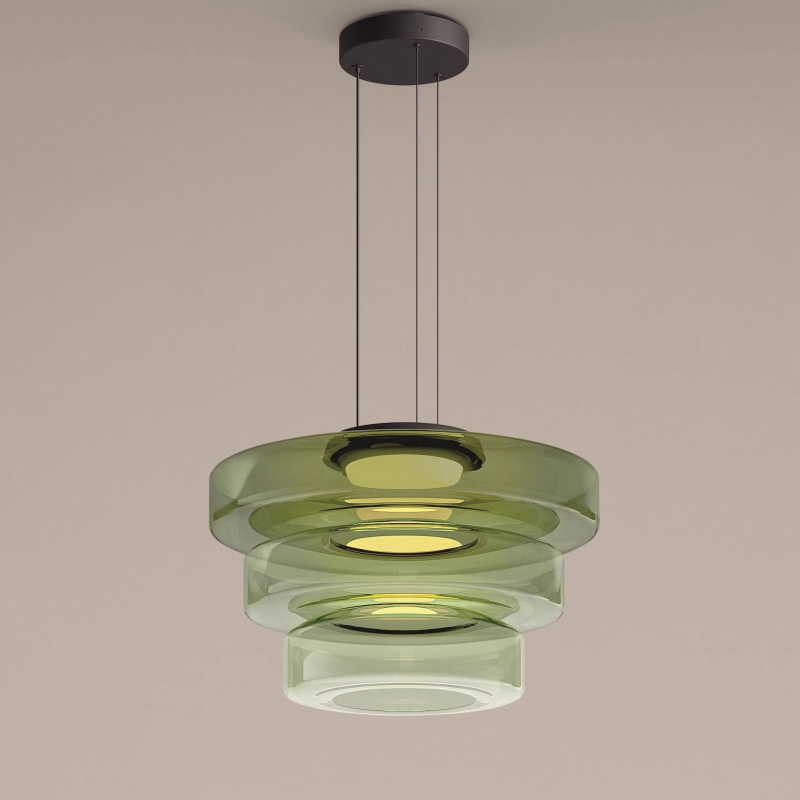 Asteron Glass Pendant Light in Bauhaus Style Ceiling Lamp OpalDwell