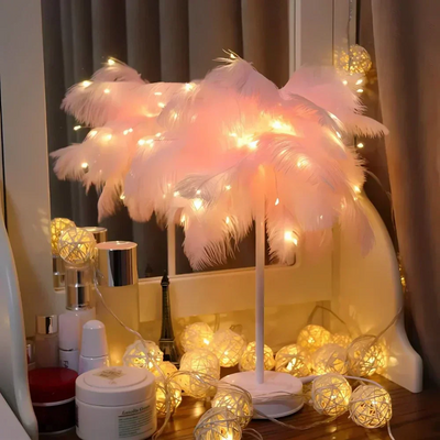 FeatherLuxe Glow Lamp | Soft Ambient Light for Living Rooms - OpalDwell