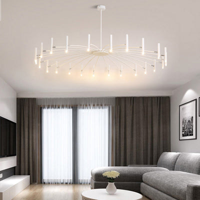 ElaraLuxe Gold and Black LED Chandelier for Modern Living - OpalDwell