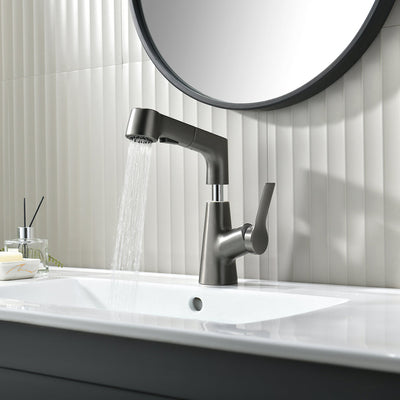 Tavero | Single-Hole Swivel Pull-Out Faucet | OpalDwell OpalDwell