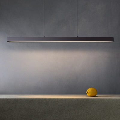 Aureon Linear LED Chandelier For Dining And Office In Black Or Brown - OpalDwell