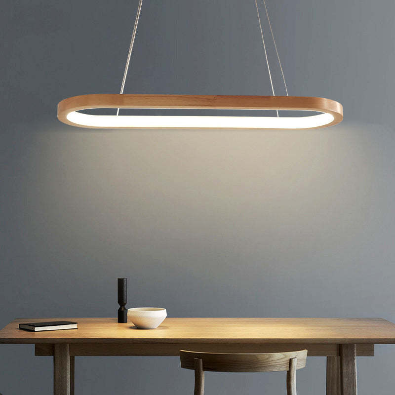 LumaWood Modern Hanging Lamp Metal And Wood With LED - OpalDwell