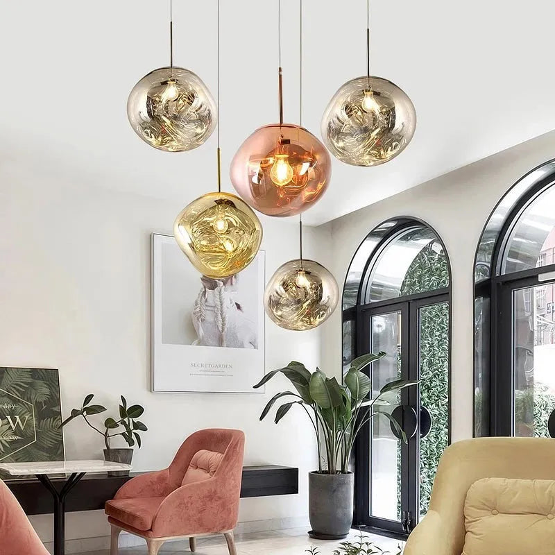 AstraLuma Lava Pendant Lights Four Color Glass Finish - OpalDwell