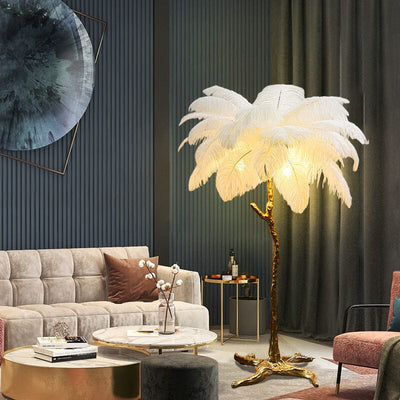Lunara Feather Effect Floor Lamp OpalDwell
