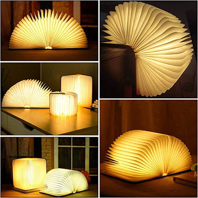 LyraLeaf Open Book LED Lamp For Nightstand Rechargeable Cozy Reading Light - OpalDwell