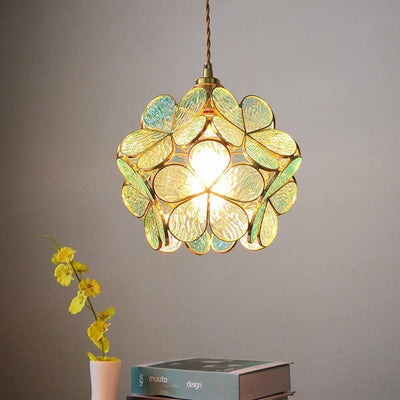 Floral Glass Pendant - OpalDwell