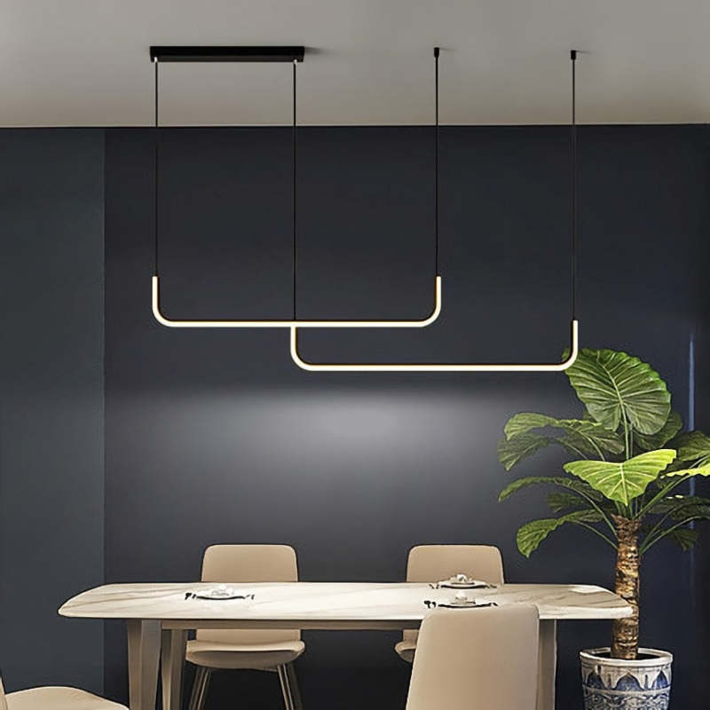 EdgeGlow | Modern LED Pendant Light in Metal and Silicone - OpalDwell