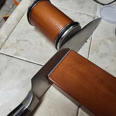 EdgeFlow Dual Grit Rolling Knife Sharpener for Kitchen Restores Sharp Blades - OpalDwell