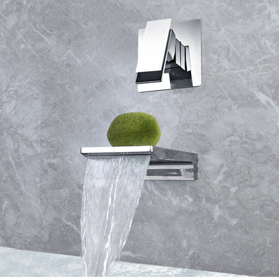 Cascade | Wall-Mounted Single-Handle Waterfall Bathroom Faucet | OpalDwell OpalDwell