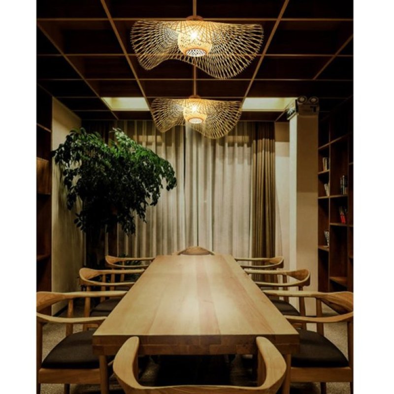 Nokari Boho Rattan Pendant Lamp Japanese Style Warm Glow OpalDwell