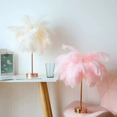 FeatherLuxe Glow Lamp | Soft Ambient Light for Living Rooms - OpalDwell