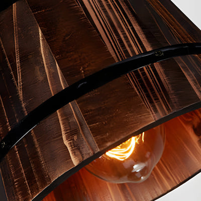 CaskGlow Wooden Bucket Pendant Light for Bars and Cafes - OpalDwell