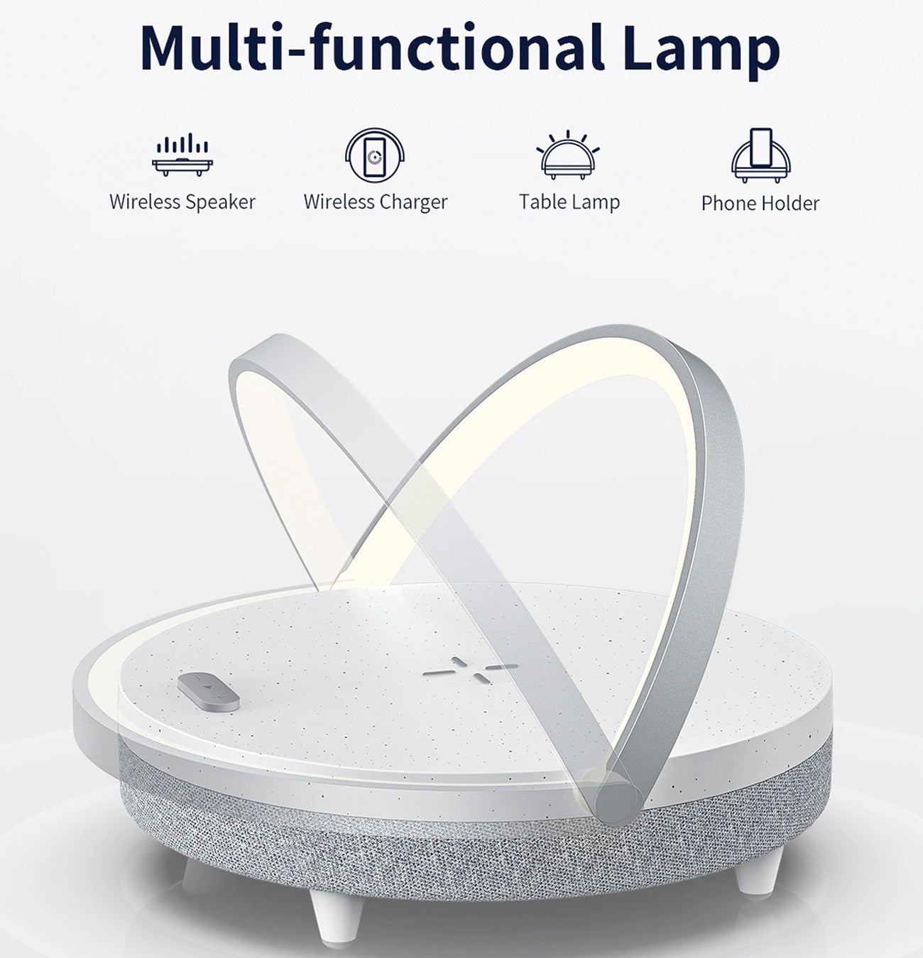 LumaNova 4 In 1 Bedside Lamp With Wireless Charging And Bluetooth Speaker - OpalDwell