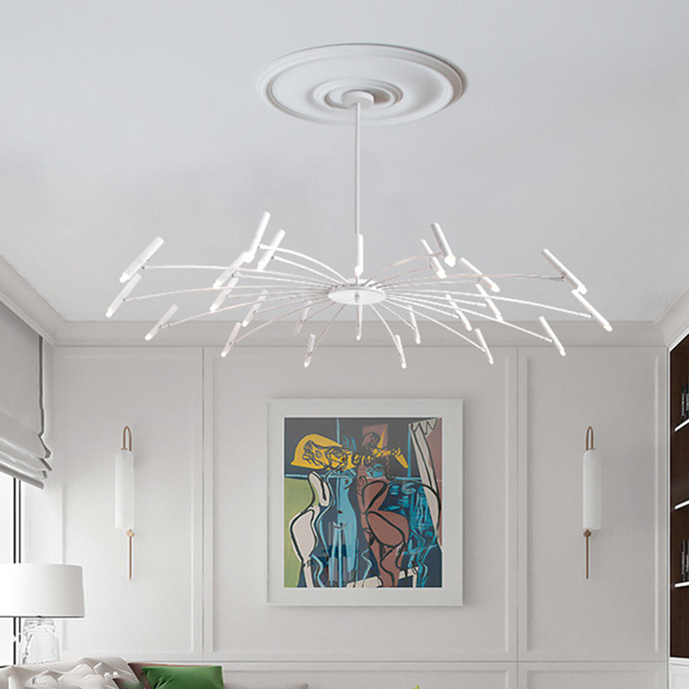 ElaraLuxe Gold and Black LED Chandelier for Modern Living - OpalDwell