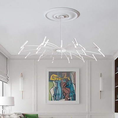 ElaraLuxe Gold and Black LED Chandelier for Modern Living - OpalDwell