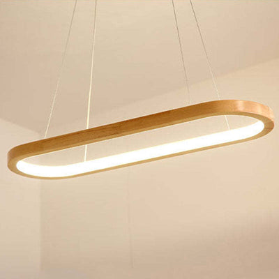 LumaWood Modern Hanging Lamp Metal And Wood With LED - OpalDwell
