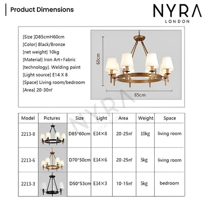Liora | Linen Chandelier - OpalDwell